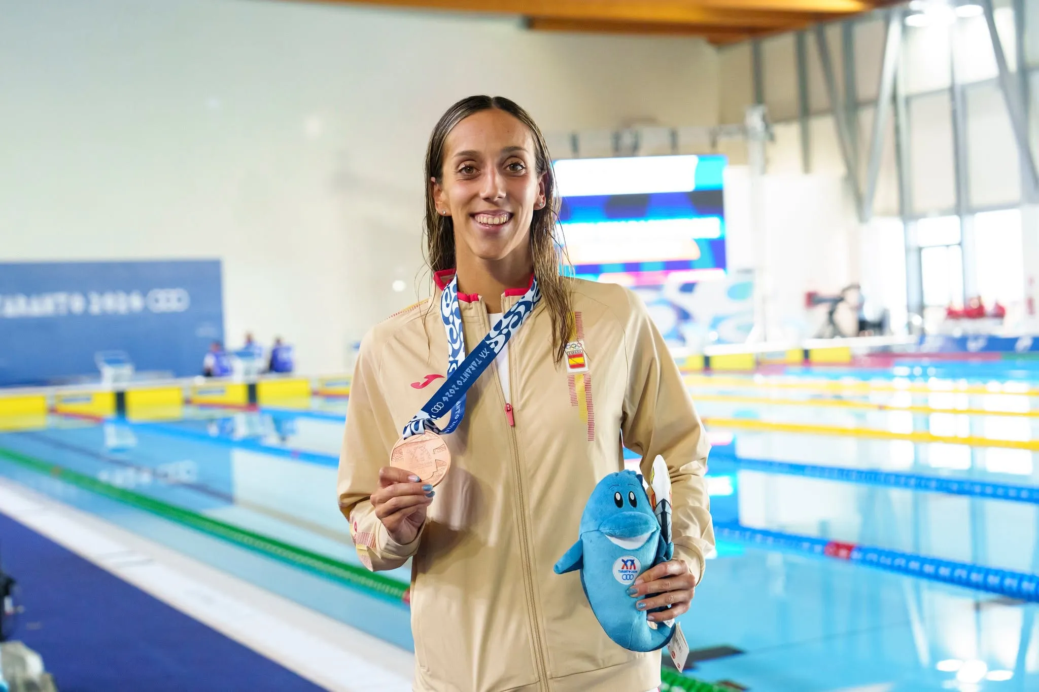 La nadadora del Real Club Náutico de Motril, Tamara Frías, hace historia con un bronce en la prueba de 50 espalda en los Juegos del Mediterráneo