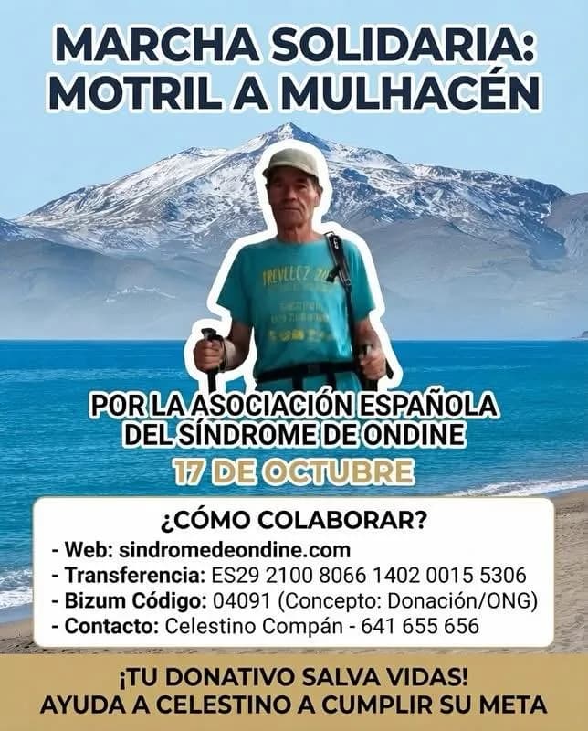 El orgiveño Celestino Compán emprenderá una caminata solidaria de Motril al Mulhacén para dar visibilidad al síndrome de Ondine